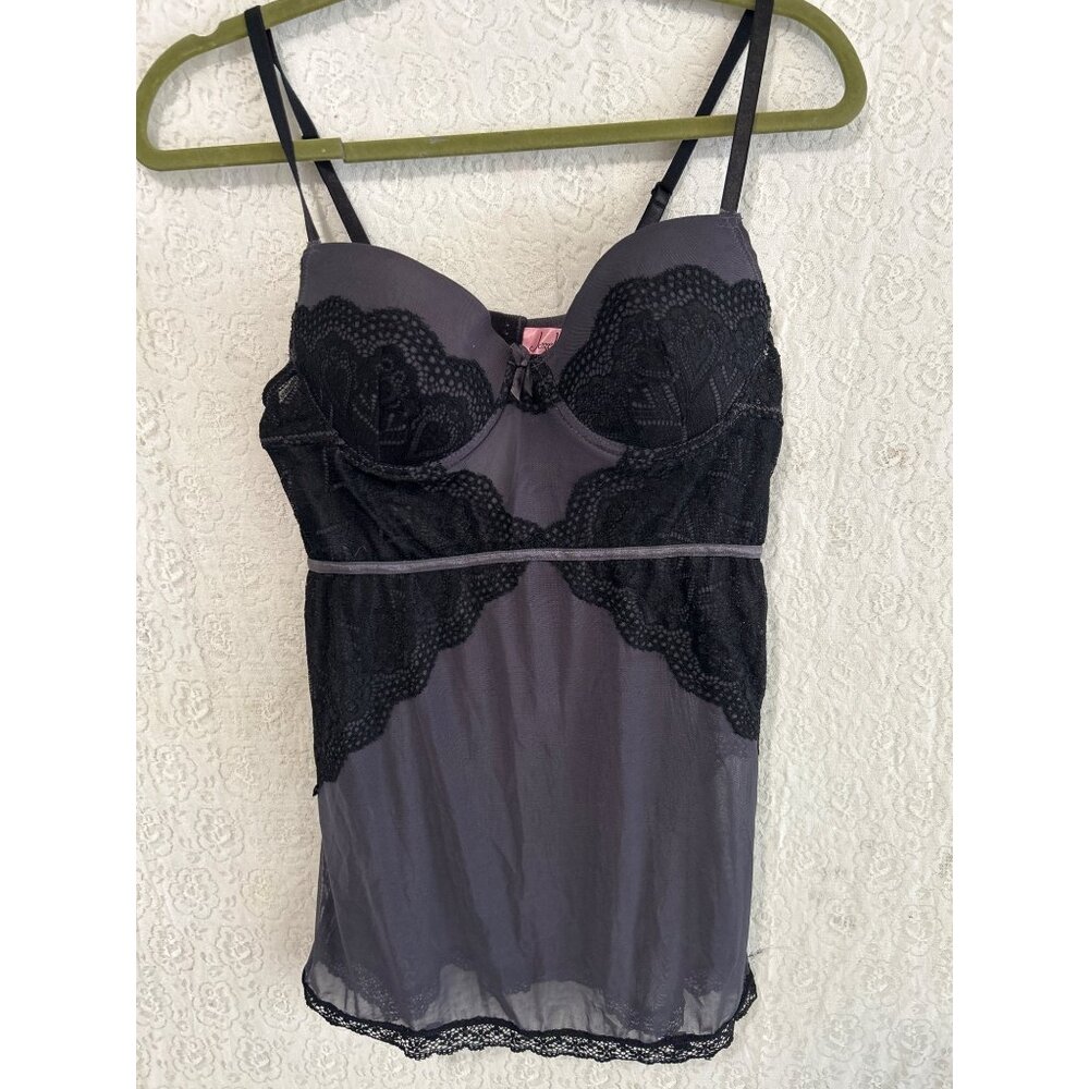 Gothic Black Lace Mesh Slip Cami – Lingerie mini dress